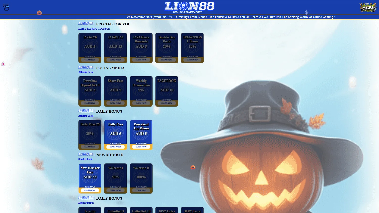 Lion88 Casino promotions featuring the $188 welcome offer, no-deposit amounts and free spins
